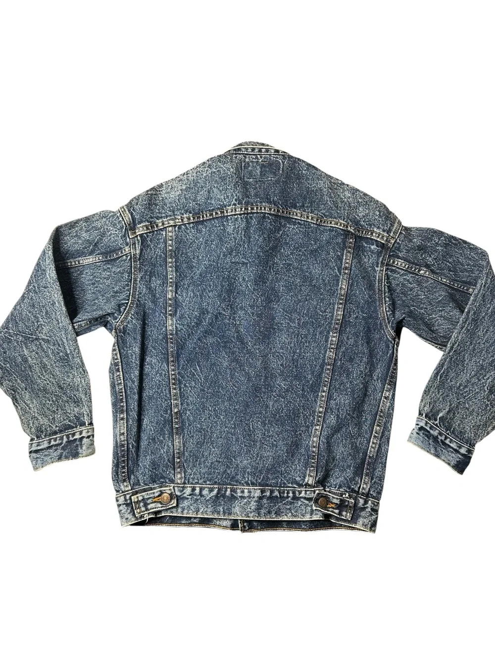 Vintage Levi's Type III 70507 Acid Wash Denim Trucker Jacket USA Small - Picture 9 of 15